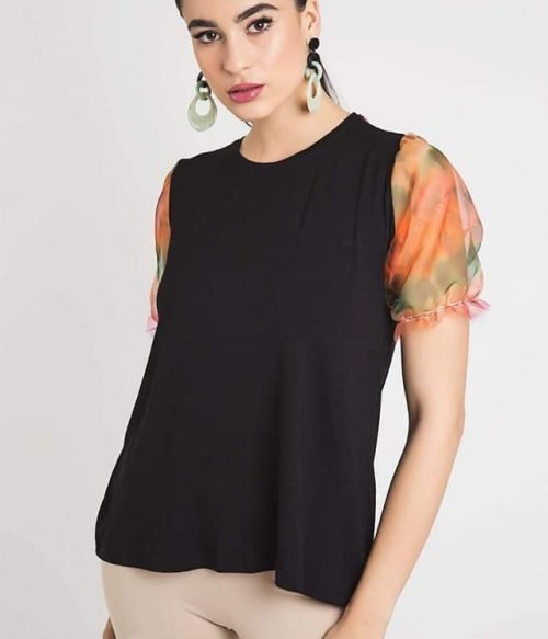 Μπλούζα με διαφάνεια στα μανίκια και στη πλάτη