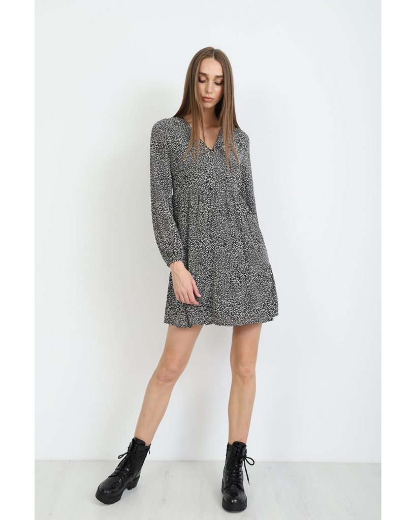 Μίνι φόρεμα animal print Doca