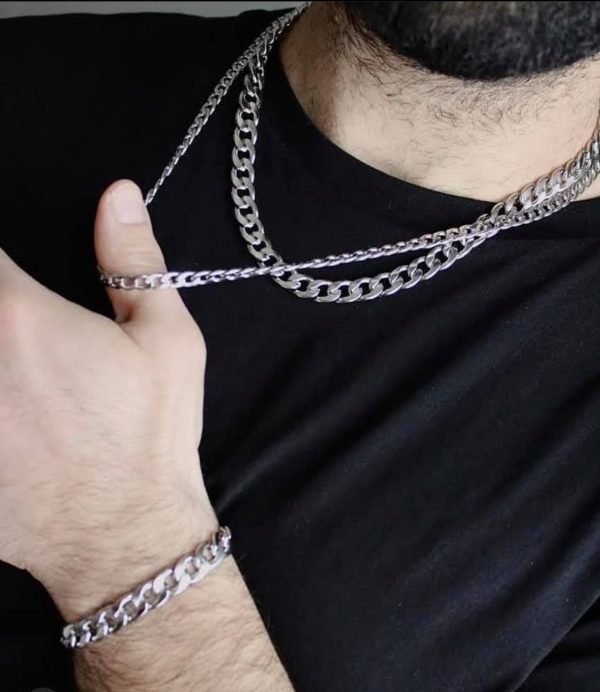 Κολιέ αλυσίδα ατσάλι στυλ φακαντόρο - Image 4