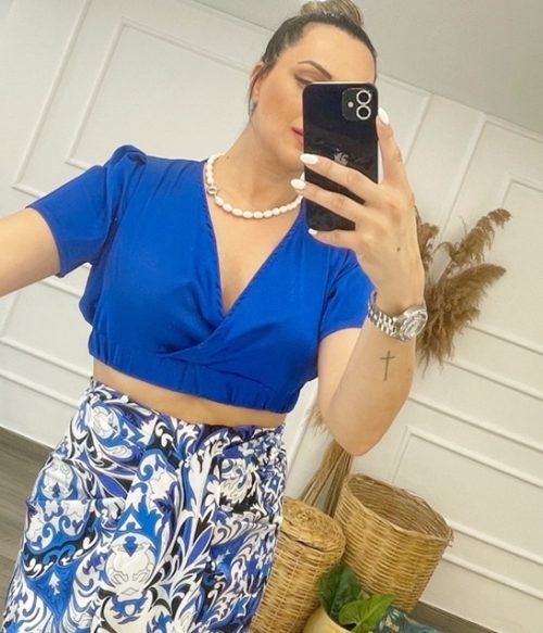 Μπλούζα Κροπ Σατέν Voice Fashion
