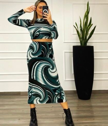 Φούστα Μακρυά Με Σκίσιμο Voice Fashion