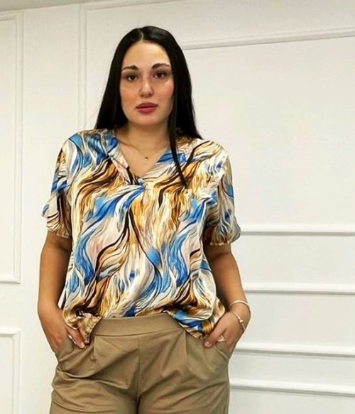 Μπλούζα Σατέν Με V Voice Fashion