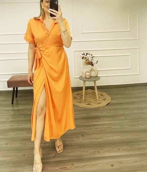 Φόρεμα Σατέν Κρουαζέ Voice Fashion