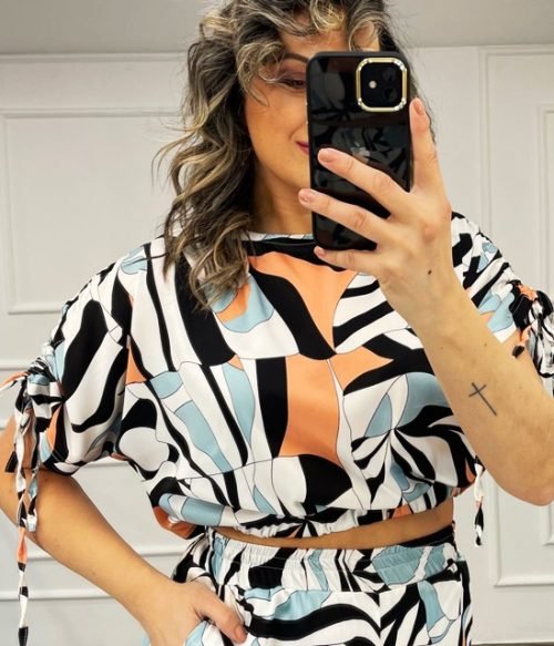Μπλούζα Crop Σατέν Voice Fashion