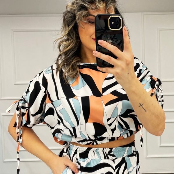 Μπλούζα Crop Σατέν Voice Fashion