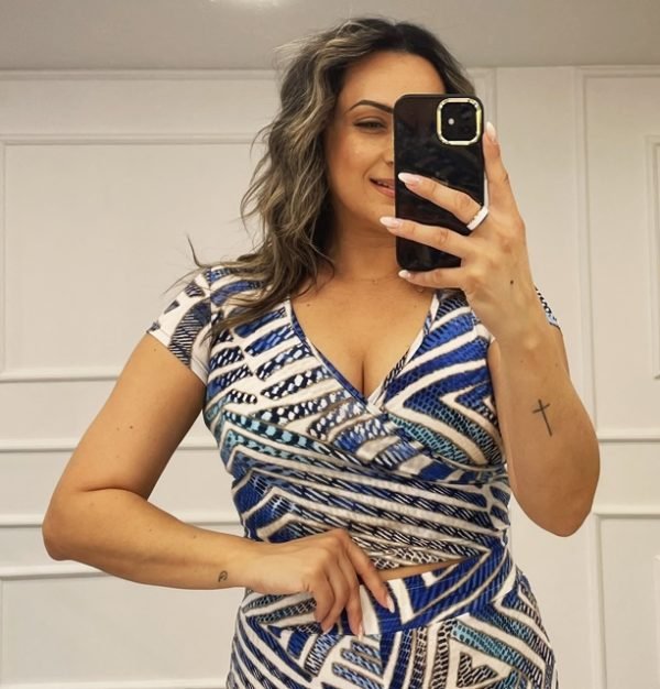 Crop Top Εμπριμέ Κρουαζέ - Image 2