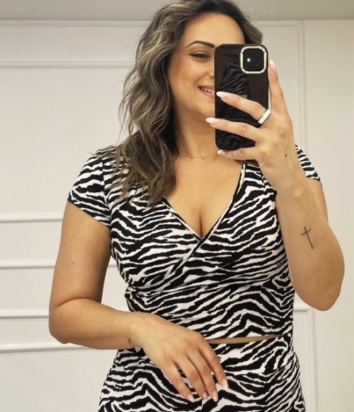 Crop Top Εμπριμέ Κρουαζέ