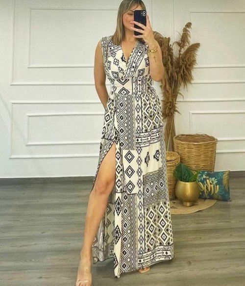 Φόρεμα Μάξι Κρουαζέ Voice Fashion