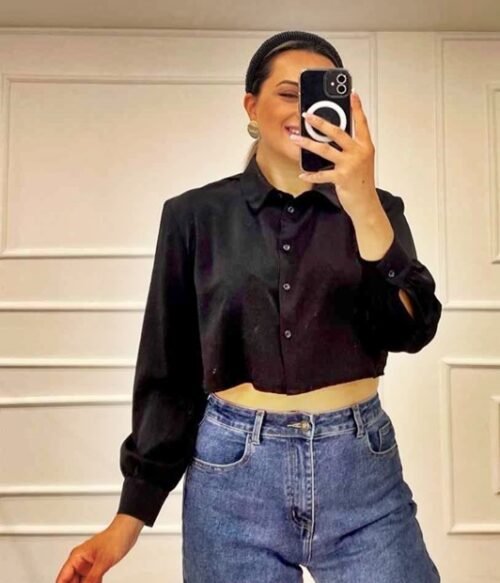 Πουκάμισο Crop Σατέν Voice Fashion