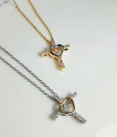 Κολιέ Σταυρός Με Καρδιά