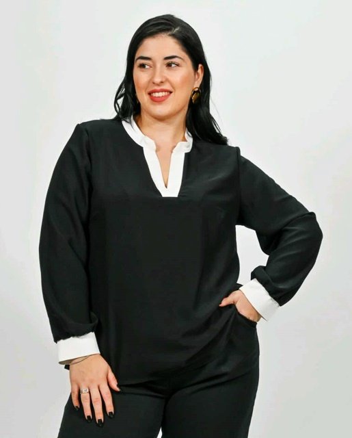 Μπλούζα Με Μάο Γιακά Voice Fashion - Image 2