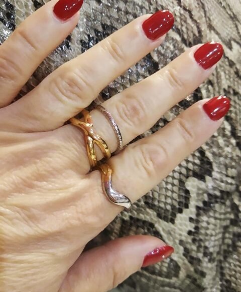 Δαχτυλίδι Διπλό Δίχρωμο